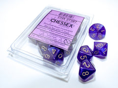 CHESSEX BOREALIS DICE: ROYAL PURPLE & GOLD SETS | Gamers Paradise