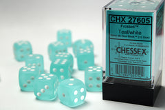 CHESSEX FROSTED DICE: TEAL& WHITE | Gamers Paradise