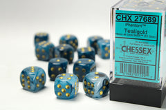 CHESSEX PHANTOM DICE: TEAL & GOLD SETS | Gamers Paradise