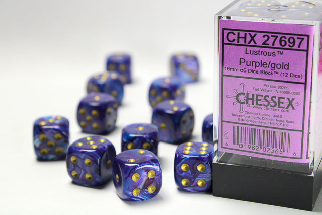 CHESSEX LUSTROUS DICE: PURPLE/GOLD | Gamers Paradise