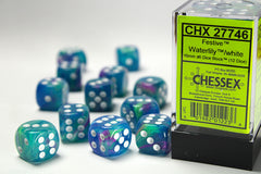 CHESSEX FESTIVE DICE: WATERLILY/WHITE | Gamers Paradise