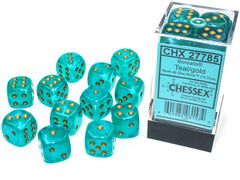 CHESSEX BOREALIS DICE: TEAL & GOLD SETS | Gamers Paradise