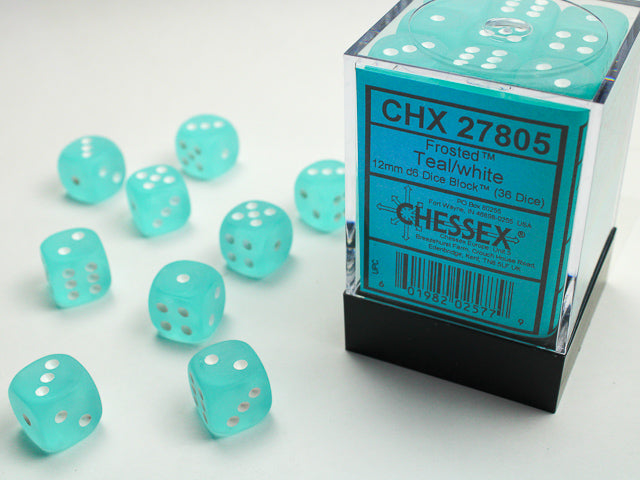 CHESSEX FROSTED DICE: TEAL& WHITE | Gamers Paradise