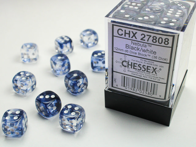 CHESSEX NEBULA DICE: BLACK & WHITE SETS | Gamers Paradise