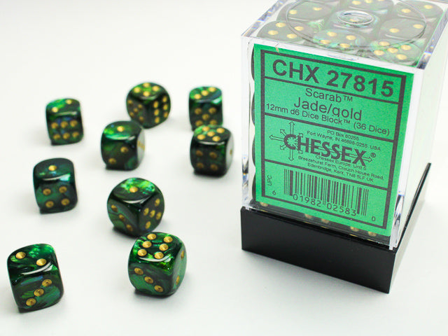 CHESSEX SCARAB DICE: JADE & GOLD SETS | Gamers Paradise