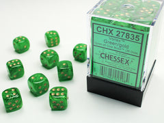 CHESSEX VORTEX DICE: GREEN & GOLD SETS | Gamers Paradise