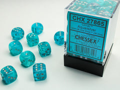 CHESSEX CIRRUS DICE: AQUA/SILVER | Gamers Paradise