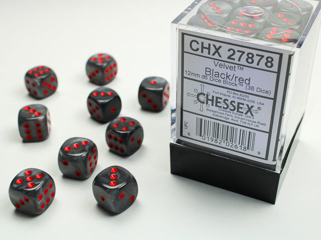 CHESSEX VELVET DICE: BLACK & RED SETS | Gamers Paradise