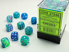 CHESSEX FESTIVE DICE: WATERLILY/WHITE | Gamers Paradise