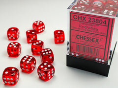 CHESSEX TRANSLUCENT DICE: RED & WHITE SETS | Gamers Paradise