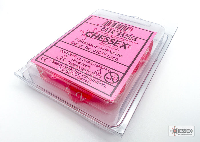 CHESSEX TRANSLUCENT DICE: PINK & WHITE SETS | Gamers Paradise