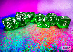 CHESSEX TRANSLUCENT DICE: GREEN & WHITE SETS | Gamers Paradise