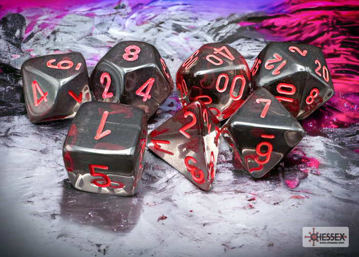 CHESSEX TRANSLUCENT DICE: SMOKE & RED SETS | Gamers Paradise