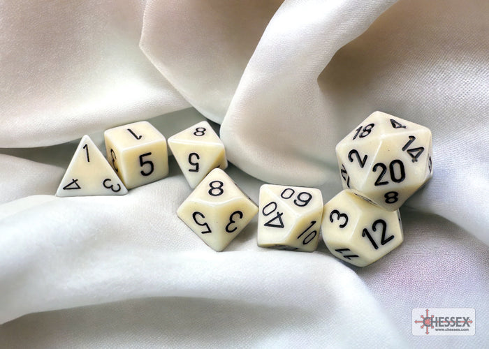 CHESSEX OPAQUE DICE: IVORY & BLACK | Gamers Paradise