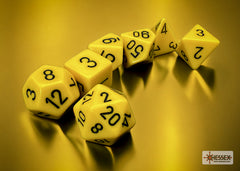 CHESSEX OPAQUE DICE: YELLOW & BLACK SETS | Gamers Paradise