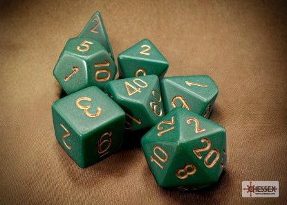 CHESSEX OPAQUE DICE: DUSTY GREEN & COPPER | Gamers Paradise