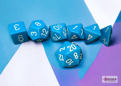 CHESSEX OPAQUE DICE: LIGHT BLUE & WHITE | Gamers Paradise