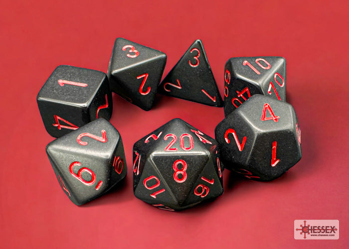 CHESSEX OPAQUE DICE: BLACK & RED | Gamers Paradise