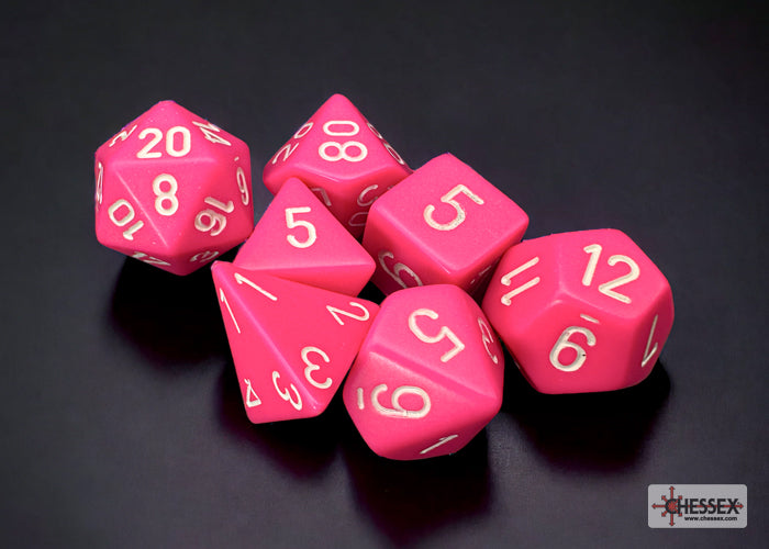 CHESSEX OPAQUE DICE: PINK & WHITE SETS | Gamers Paradise