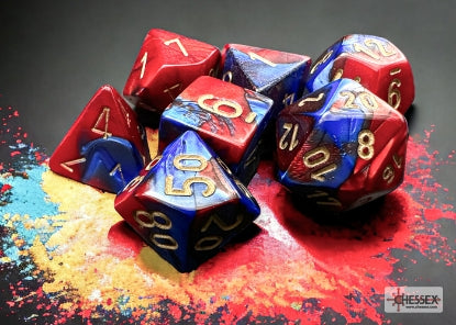 CHESSEX GEMINI DICE: BLUE-RED & GOLD SETS | Gamers Paradise