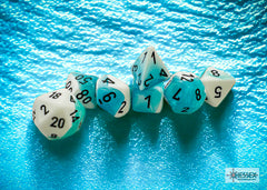 CHESSEX GEMINI DICE: TEAL-WHITE  & BLACK SETS | Gamers Paradise