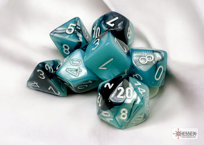 CHESSEX GEMINI DICE: BLACK-SHELL & WHITE SETS | Gamers Paradise