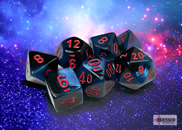 CHESSEX GEMINI DICE: BLACK-STARLIGHT & RED SETS | Gamers Paradise