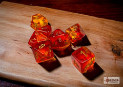 CHESSEX GEMINI DICE: RED-YELLOW/GOLD | Gamers Paradise