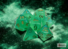 CHESSEX BOREALIS DICE: LIGHT GREEN & GOLD SETS | Gamers Paradise