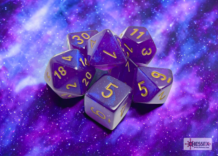 CHESSEX BOREALIS DICE: ROYAL PURPLE & GOLD SETS | Gamers Paradise