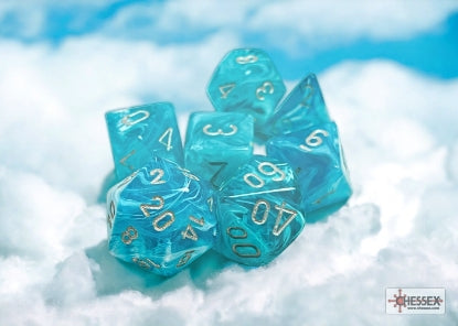 CHESSEX CIRRUS DICE: AQUA/SILVER | Gamers Paradise