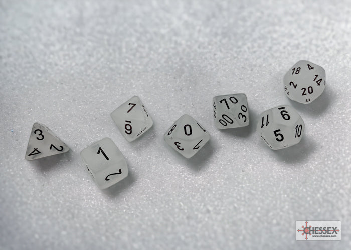 CHESSEX FROSTED DICE: CLEAR & BLACK SETS | Gamers Paradise