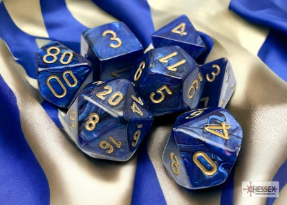 CHESSEX SCARAB DICE: ROYAL BLUE/GOLD | Gamers Paradise