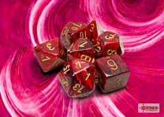 CHESSEX VORTEX DICE: BURGUNDY/GOLD | Gamers Paradise