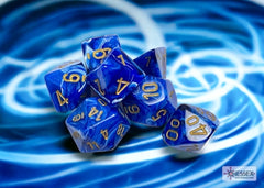 CHESSEX VORTEX DICE: BLUE/GOLD | Gamers Paradise