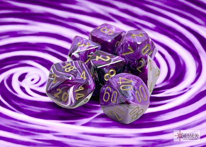 CHESSEX VORTEX DICE: VORTEX PURPLE & GOLD SETS | Gamers Paradise