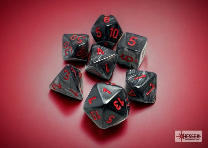 CHESSEX VELVET DICE: BLACK & RED SETS | Gamers Paradise