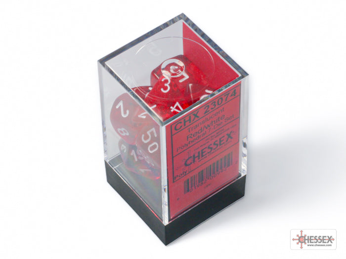 CHESSEX TRANSLUCENT DICE: RED & WHITE SETS | Gamers Paradise