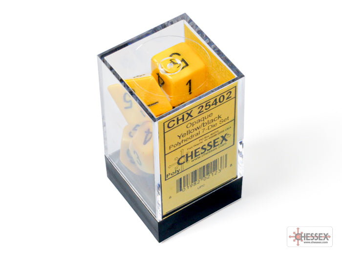 CHESSEX OPAQUE DICE: YELLOW & BLACK SETS | Gamers Paradise