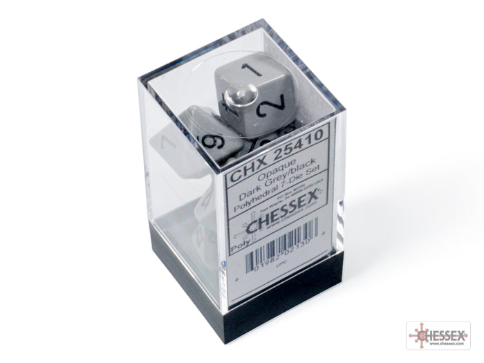 CHESSEX OPAQUE DICE: DARK GREY & BLACK | Gamers Paradise