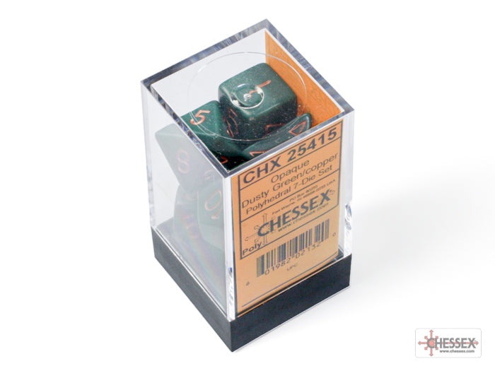 CHESSEX OPAQUE DICE: DUSTY GREEN & COPPER | Gamers Paradise