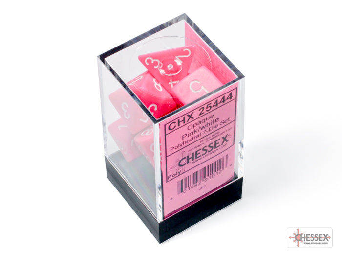 CHESSEX OPAQUE DICE: PINK & WHITE SETS | Gamers Paradise