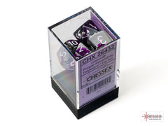 CHESSEX GEMINI DICE: PURPLE-STEEL/WHITE | Gamers Paradise