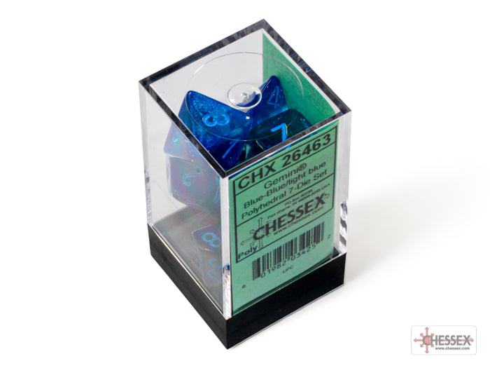 CHESSEX GEMINI DICE: BLUE-BLUE & LIGHT BLUE SETS | Gamers Paradise