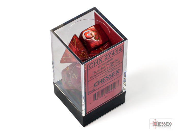 CHESSEX SCARAB DICE: SCARLET & GOLD SETS | Gamers Paradise