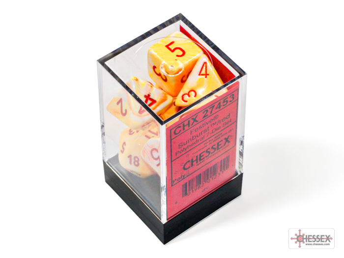 CHESSEX FESTIVE DICE: SUNBURST & RED SETS | Gamers Paradise