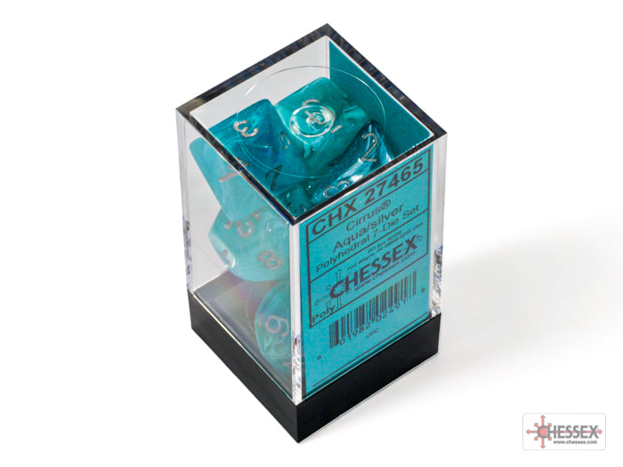 CHESSEX CIRRUS DICE: AQUA/SILVER | Gamers Paradise