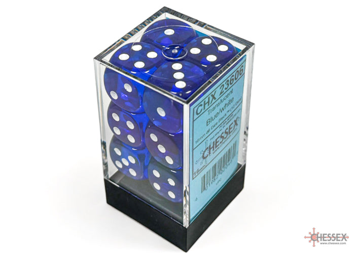 CHESSEX TRANSLUCENT DICE: BLUE & WHITE SETS | Gamers Paradise