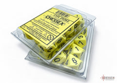 CHESSEX OPAQUE DICE: PASTEL YELLOW & BLACK | Gamers Paradise