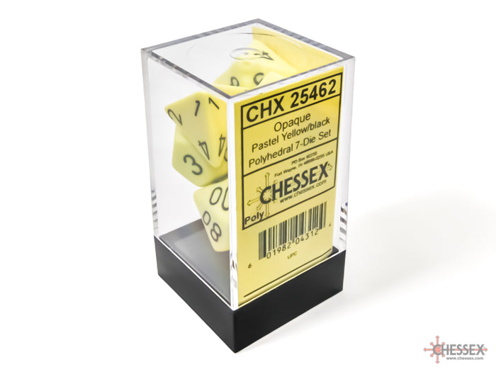 CHESSEX OPAQUE DICE: PASTEL YELLOW & BLACK | Gamers Paradise